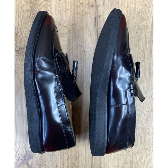 WALK LONDON Tassel Kiltie Loafers Shoes Men's Dark Burgundy Leather Size 11 - Picture 10 of 16